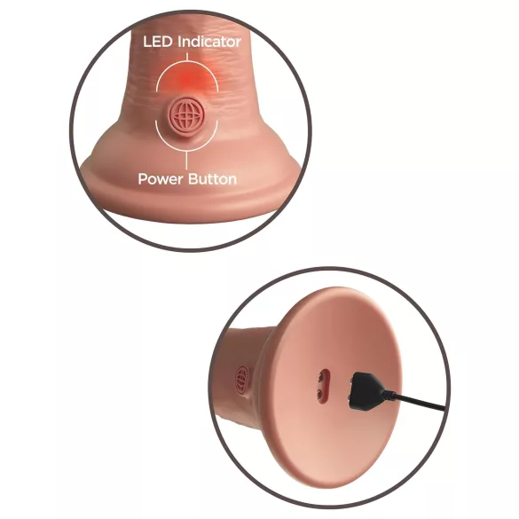 King Cock Elite 6 - vibrator met zuignap (15 cm) - huidskleur