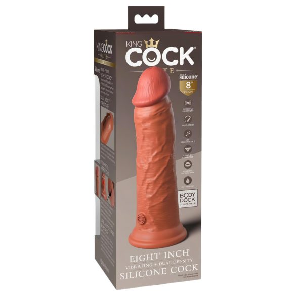King Cock Elite 8 - realistische vibrator 20cm - donker huidskleur