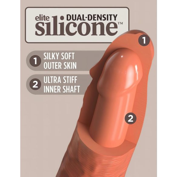 King Cock Elite 8 - realistische vibrator 20cm - donker huidskleur