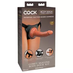   King Cock Elite Comfy - strap-on dildo met harnas - donker huidskleur