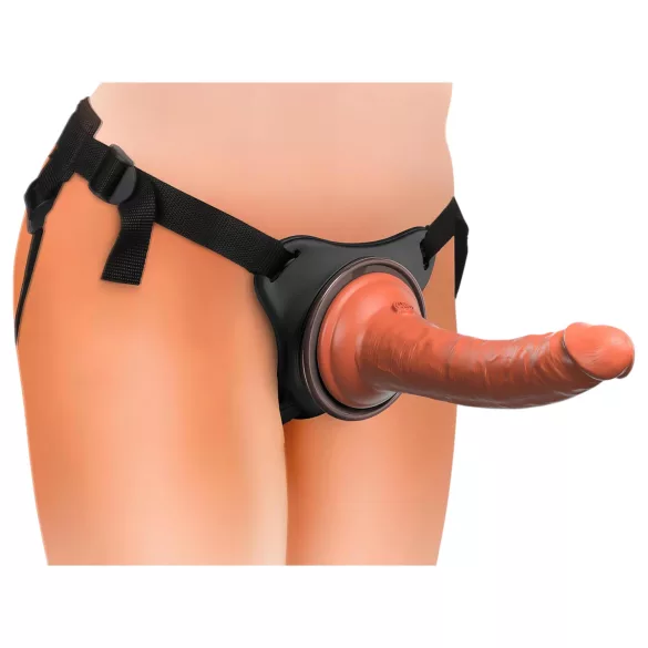 King Cock Elite Comfy - strap-on dildo met harnas - donker huidskleur