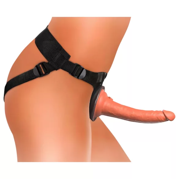 King Cock Elite Comfy - strap-on dildo met harnas - donker huidskleur
