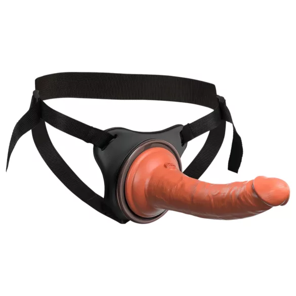 King Cock Elite Comfy - strap-on dildo met harnas - donker huidskleur