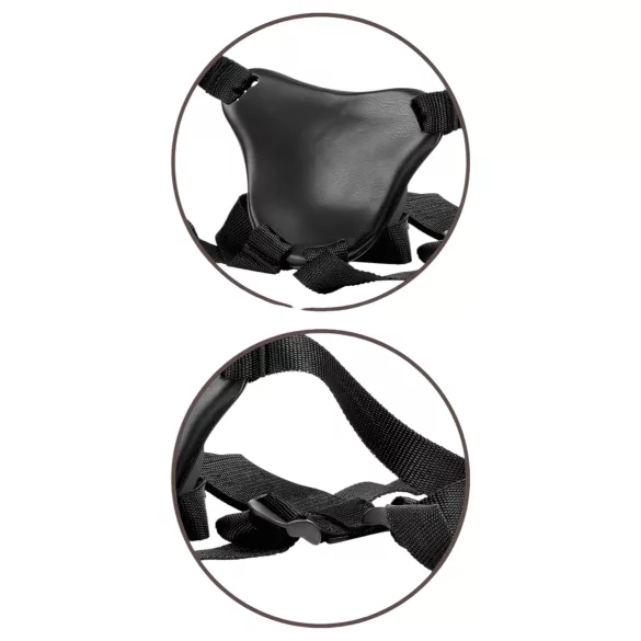 King Cock Elite Comfy - strap-on dildo met harnas - donker huidskleur