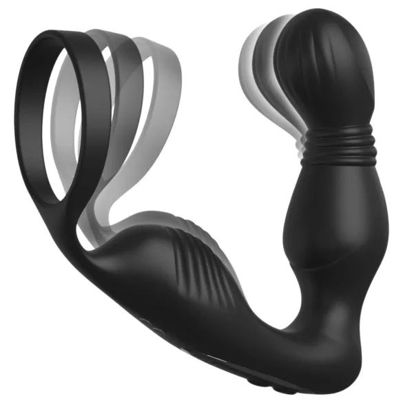 Anal Fantasy Elite - prostaatvibrator met penisring (zwart)