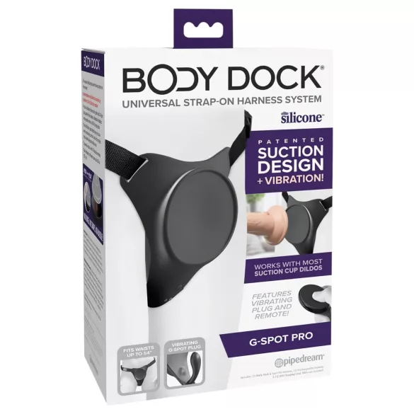 Body Dock - G-punt dildo met harnas - siliconen - 7 inch - opzetbaar