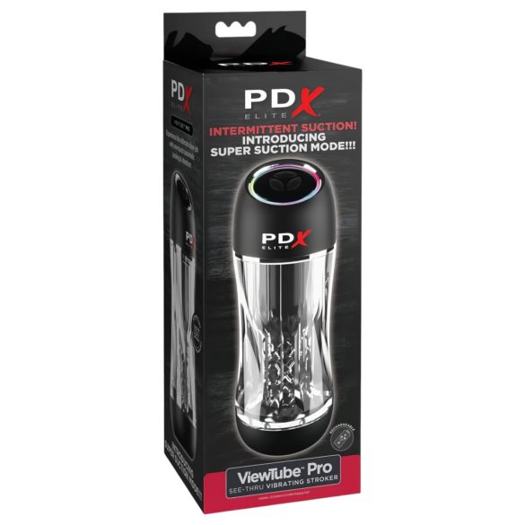 PDX ViewTube Pro - zuigende vibrerende masturbator - zwart