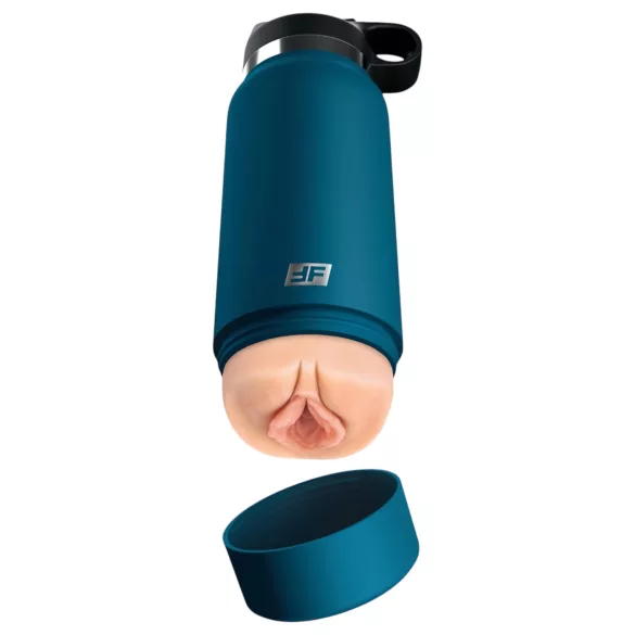 Fuck Flask Private Pleaser - kunstvagina in fles - blauw/naturel