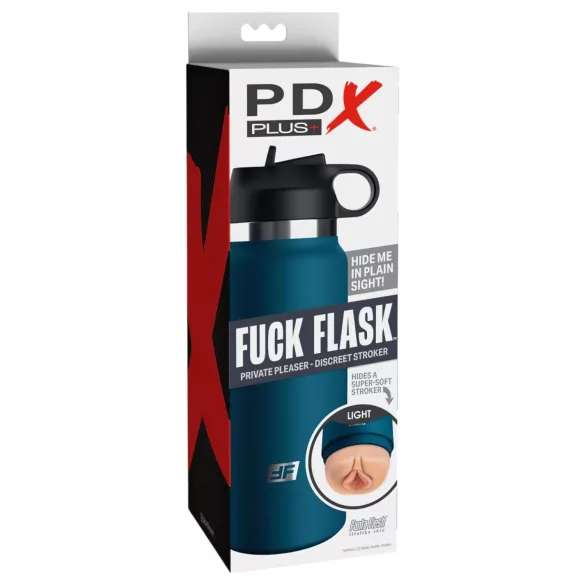 Fuck Flask Private Pleaser - kunstvagina in fles - blauw/naturel