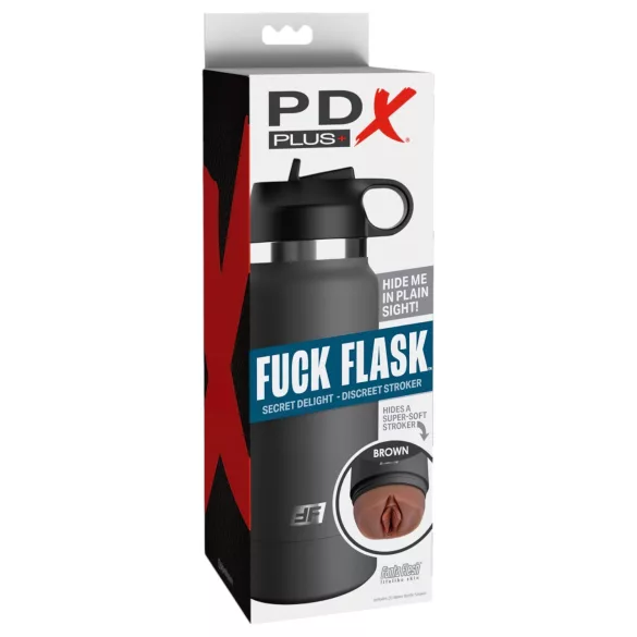 Fuck Flask Geheime Genot - kunstvagina in fles (zwart-bruin)