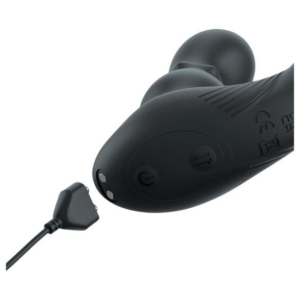 Anal Fantasy Ass-Gasm - anale vibrator met draaiende kop en penisring - zwart