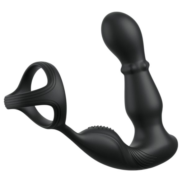 Anal Fantasy Ass-Gasm - anale vibrator met draaiende kop en penisring - zwart