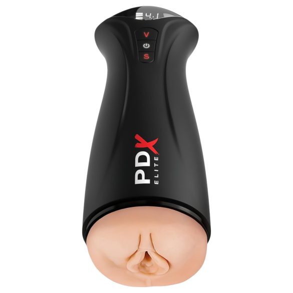 PDX Elite - automatische masturbator met zuig- en trilfunctie - zwart