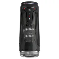   PDX Elite Moto-Bator Pro - parelstructuur, verwarmde stotende masturbator (zwart)