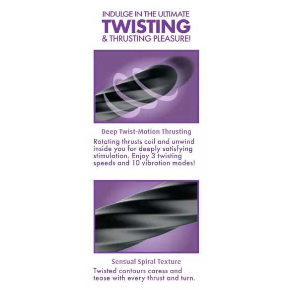 Anal Fantasy Twist Ecstasy - roterende-stotende anaal vibrator (zwart)