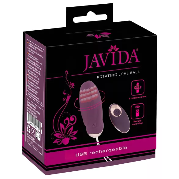 Javida - draagbaar radiografisch, roterende kralen‑vibroeipje (paars)