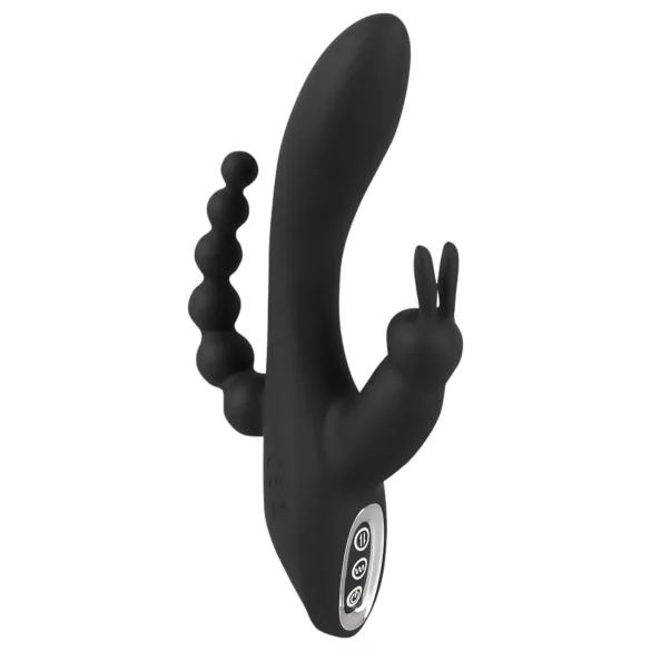 SMILE Triple - vibrator met 3 armen - oplaadbaar en waterdicht - zwart
