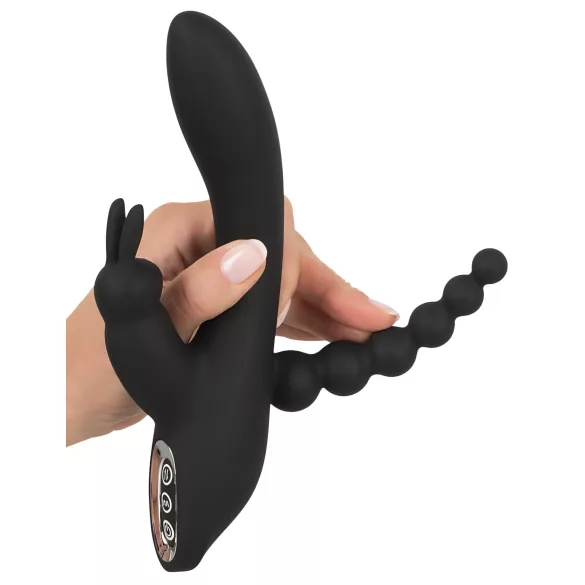 SMILE Triple - vibrator met 3 armen - oplaadbaar en waterdicht - zwart