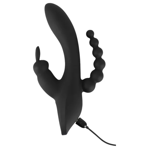SMILE Triple - vibrator met 3 armen - oplaadbaar en waterdicht - zwart