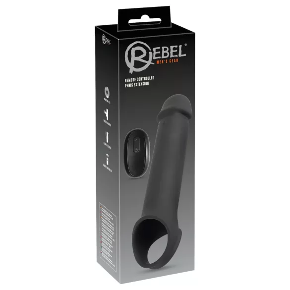 Rebel - vibrerende penis sleeve - oplaadbaar met afstandsbediening - zwart
