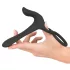 Black Velvets - vibrator en penisring 2-in-1 oplaadbaar - zwart