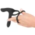 Black Velvets - vibrator en penisring 2-in-1 oplaadbaar - zwart