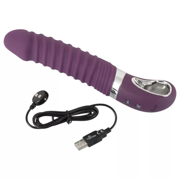 SMILE Soft - vibrator - oplaadbaar, verwarmend - siliconen, paars