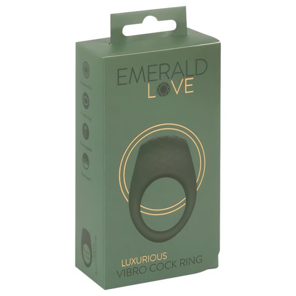 Emerald Love - oplaadbare, waterdichte vibrerende penismanchet (groen)