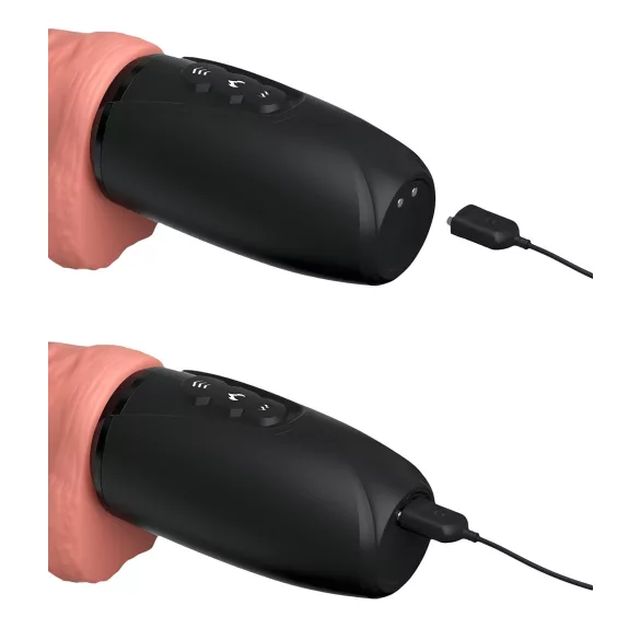 King Cock Plus 6,5 - dildo met ballen en vibratie - huidkleur