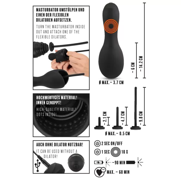 Rebel - penistopvibrator met dilator - zwart