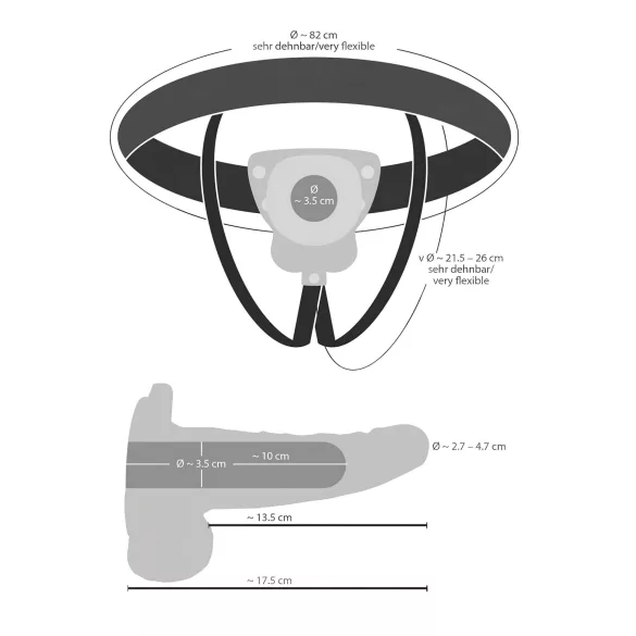 You2Toys - Strap-on dildo - Hol - Vibrerend - Huidkleurig