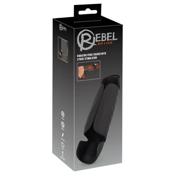 Rebel - vibrerende eikelstimulator met 3 motoren - zwart