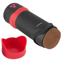   WYNE 04 - masturbator met vibratie en zuigfunctie - oplaadbaar - bruin