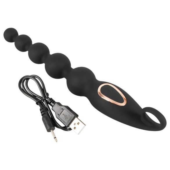 ANOS - Anaalkralen vibrator - met kralen - zwart