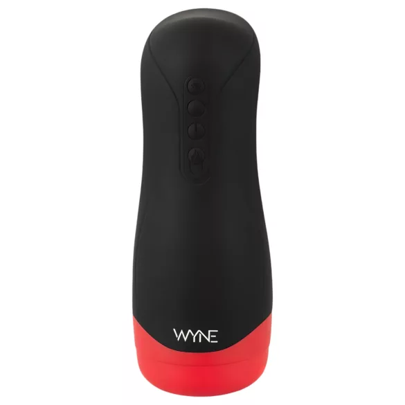 WYNE 01 - elektrische masturbator - vibrerend, zuigend, verwarmend - zwart