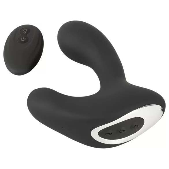 Rebel RC - oplaadbare op afstand bedienbare opblaasbare anale vibrator - zwart