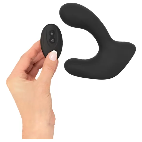 Rebel RC - oplaadbare op afstand bedienbare opblaasbare anale vibrator - zwart