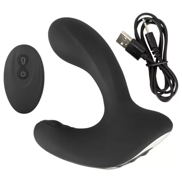 Rebel RC - oplaadbare op afstand bedienbare opblaasbare anale vibrator - zwart