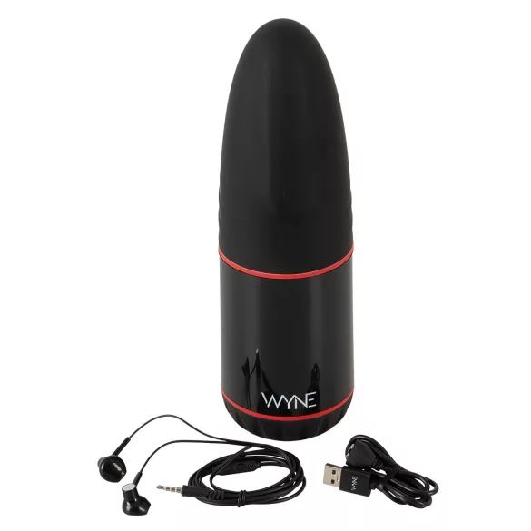 WYNE 02 - automatische vibrerende zuigende masturbator - zwart/wit