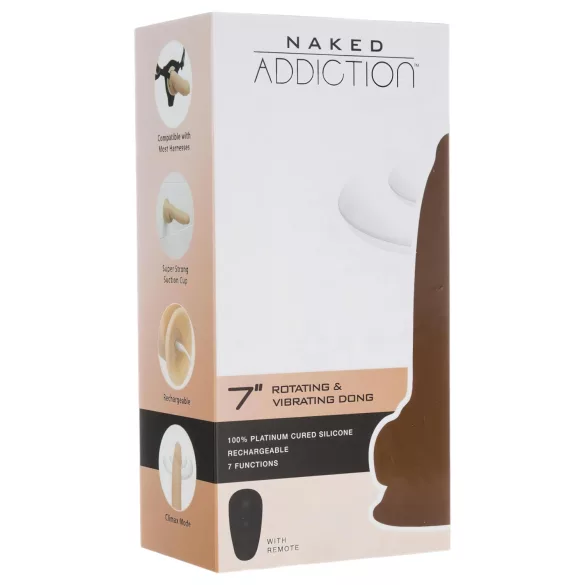 Naked Addiction Rotating 7 - draaiende vibrator (18 cm) - huidkleurig