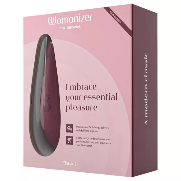 Womanizer Classic 2 - luchtdruk clitorisstimulator - oplaadbaar - rood