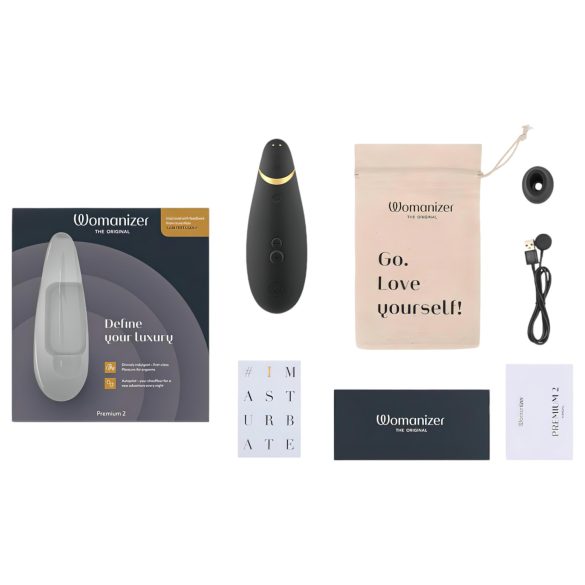 Womanizer Premium 2 - luchtdruk clitorisstimulator (zwart)