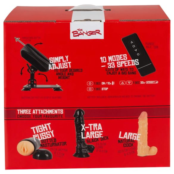 The Banger Fuck Machine - seksmachine + 2 dildo's en 1 kunstvagina