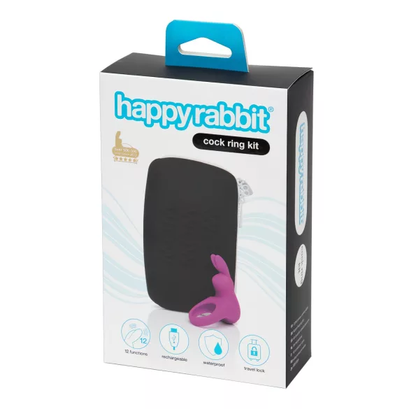 Happyrabbit - Vibrerende penisring met opbergdoosje - siliconen - paars