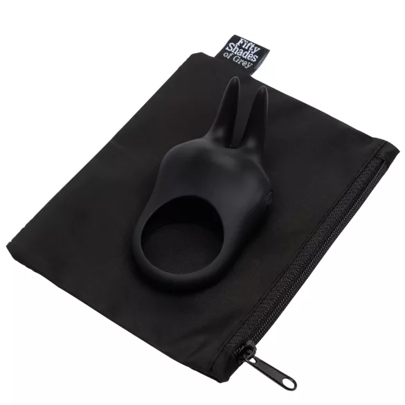 Fifty Shades of Grey - vibrerende penisring met clitorisstimulator - zwart