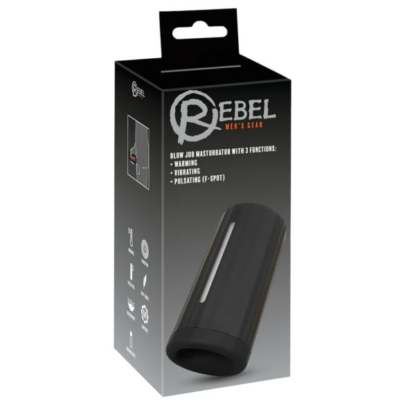 Rebel Blow Job - oplaadbare 3-functie masturbator (zwart)