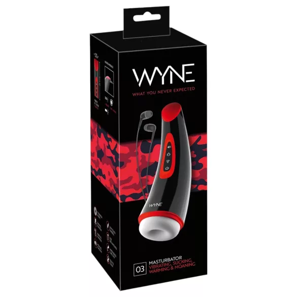 WYNE 03 - masturbator - vibrerend en zuigend - oplaadbaar - zwart