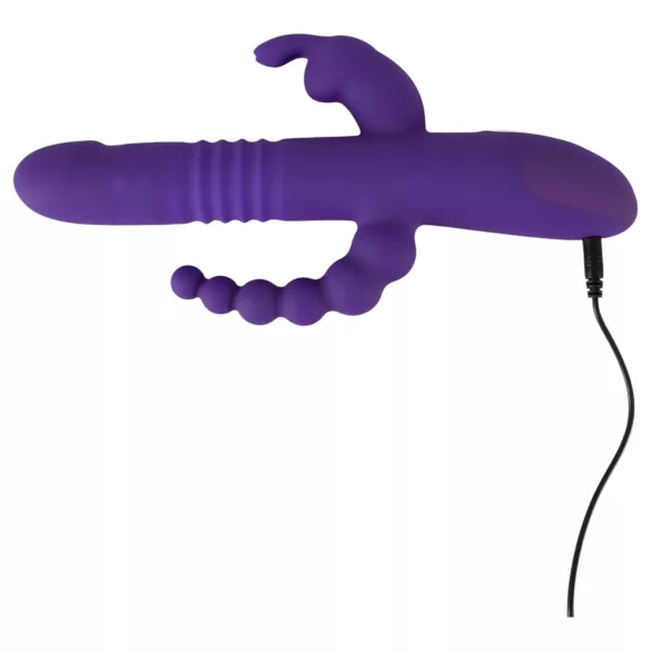 SMILE Triple - vibrator met drie armen - roterend, stotend - oplaadbaar - paars