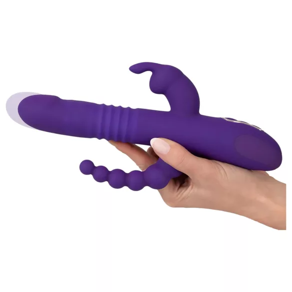 SMILE Triple - vibrator met drie armen - roterend, stotend - oplaadbaar - paars