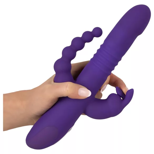 SMILE Triple - vibrator met drie armen - roterend, stotend - oplaadbaar - paars